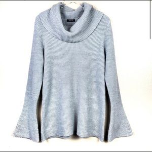 Cowl neck gray sweater